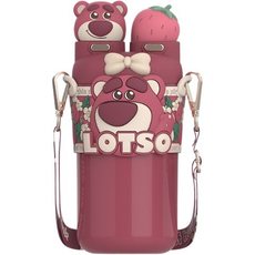Детский термос Aikesi LOTSO Strawberry Bear Pink, Цвет: Розовый - GOODMi