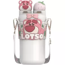 Детский термос Aikesi LOTSO Strawberry Bear White, Цвет: Белый - GOODMi