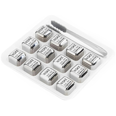 Камни для виски из нержавеющей стали NSKE Steel Ice SUS316 (12шт + щипцы) - GOODMi