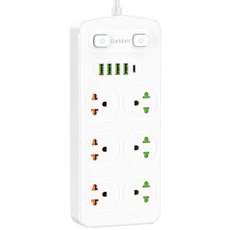 Сетевой фильтр Earldom SC09 (2м/6 Sockets+4USB-A+1Type-C) Белый - GOODMi