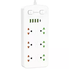 Сетевой фильтр Earldom SC09 (2м/6 Sockets+4USB-A+1Type-C) Белый - GOODMi