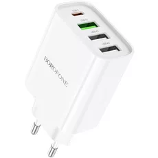 Сетевое зарядное устройство Borofone BA79A (PD20W+3USB 3.0A/QC3.0/18W) White - GOODMi