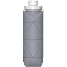 Складная силиконовая спортивная Бутылка для воды Buffis Joy 600ml (устойчивая к падениям и высоким температурам) Grey, Цвет: Серый - GOODMi