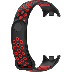Ремешок силиконовый Nike Sport для Xiaomi Mi Band 8 черный/красный - GOODMi