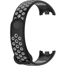 Ремешок силиконовый Nike Sport для Xiaomi Mi Band 8 черный/серый - GOODMi