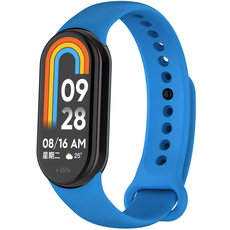 Ремешок силиконовый для Xiaomi Band 8 Светло-синий с кнопкой - GOODMi