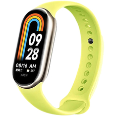 Ремешок силиконовый для Xiaomi Band 8 Лайм с кнопкой, Основной цвет: Лайм - GOODMi