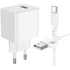 Сетевое зарядное устройство Borofone BAS11A (1USB 2.1A) + кабель Type-C Белый - GOODMi