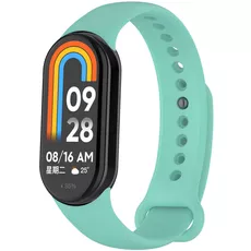 Ремешок силиконовый для Xiaomi Band 8 Мятный с кнопкой, Основной цвет: Мятный - GOODMi
