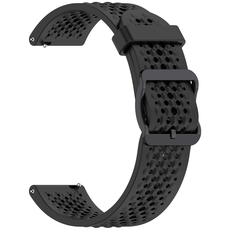 Ремешок силиконовый 22mm для Amazfit T-Rex 3 черный перфорированный, Основной цвет: Черный - GOODMi