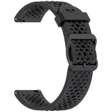 Ремешок силиконовый 22mm для Amazfit T-Rex 3 черный перфорированный, Основной цвет: Черный - GOODMi