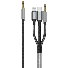 Переходник Earldom AUX72 с Lightning+Type-C+Jack3.5(папа) на Jack 3.5mm(папа) 1.2м - GOODMi