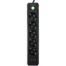 Сетевой фильтр Amper JH-1033U (2м/5 Sockets+3USB-A) Черный, Цвет: Чёрный - GOODMi