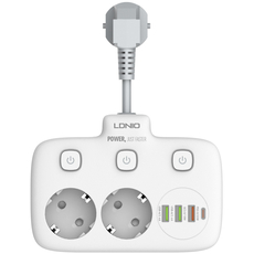 Сетевой фильтр Ldnio SE2435, 2 розетки, 3 usb, 1 PD White - GOODMi