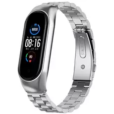 Стальной браслет для Xiaomi Mi band 5/6 серебряный - GOODMi