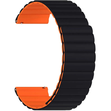 Ремешок силиконовый 22mm Lyambda Acrux Black/Orange (DSJ-32-22-BO) - GOODMi