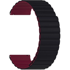 Ремешок силиконовый 22mm Lyambda Acrux Black/Wine Red (DSJ-32-22-BW) - GOODMi