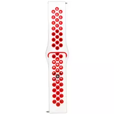 Ремешок силиконовый спортивный 22mm Белый/Красный - GOODMi
