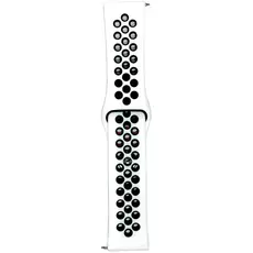 Ремешок силиконовый спортивный 22mm Белый/Черный - GOODMi