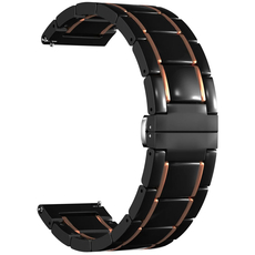 Ремешок керамическй 20mm Lyambda Libertas Black/Gold (DSG-09-20-BG), Основной цвет: Золотистый - GOODMi