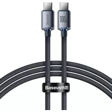 Кабель Baseus Crystal Shine Type-C/Type-C 100W 1.2m black - GOODMi