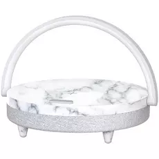 Настольная лампа с беспроводной зарядкой и колонкой Ezvalo Wireless Charging Music Lamp 10W White Marble, Цвет: Серый - GOODMi
