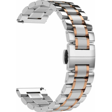 Ремешок стальной 22mm Lyambda Cetus Silver/Rose Gold (DSG-11-22-SR) - GOODMi