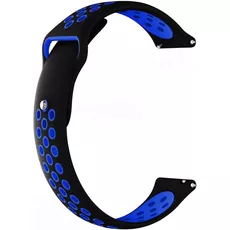 Ремешок силиконовый спортивный 22mm Черный/Синий - GOODMi
