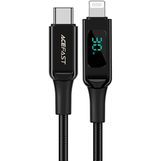 Кабель Acefast C6-01 Digital Display 30W USB-C/Lightning 1.2m Black - GOODMi