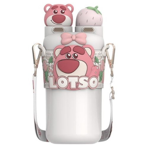 Детский термос Aikesi LOTSO Strawberry Bear White, Цвет: Белый - GOODMi