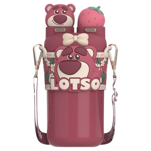 Детский термос Aikesi LOTSO Strawberry Bear Pink, Цвет: Розовый - GOODMi