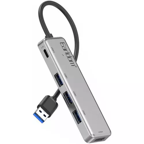 USB-хаб Earldom HUB12 (4USB-A+1Type-C) (40см) Grey - GOODMi