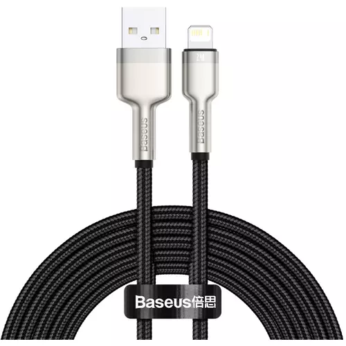 Кабель Baseus Cafule USB/Lightning 2.4A 2m Metal black - GOODMi