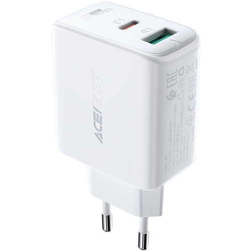 Сетевой адаптер ACEFAST A5 PD 32W (USB-C+USB-A) White, Цвет: Белый - GOODMi