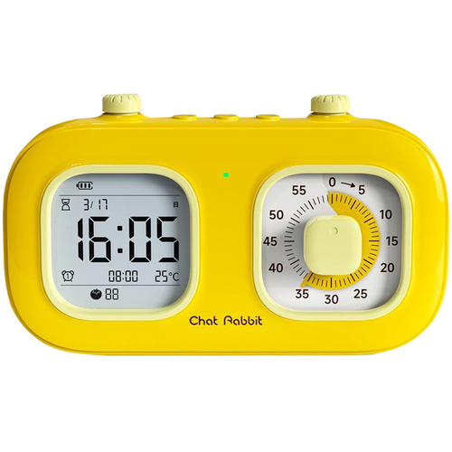 Часы-датчик температуры и влажности с секундомером Chat Rabbit NJWJ030 Time Manager Yellow - GOODMi