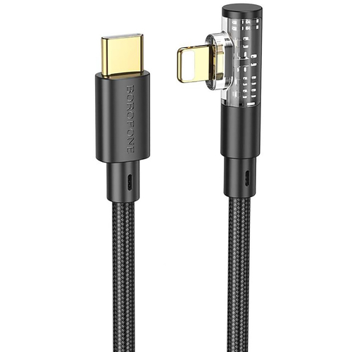 Кабель Borofone BU39 Type-C/Lightning угловой нейлоновый 1m Black - GOODMi