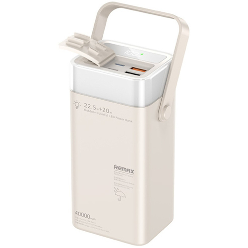 Внешний аккумулятор Remax RPP-596 40000mAh 20W+22.5W PD+QC фонарь White, Цвет: Белый - GOODMi