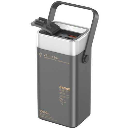 Внешний аккумулятор Remax RPP-596 40000mAh 20W+22.5W PD+QC фонарь Grey, Цвет: Серый - GOODMi