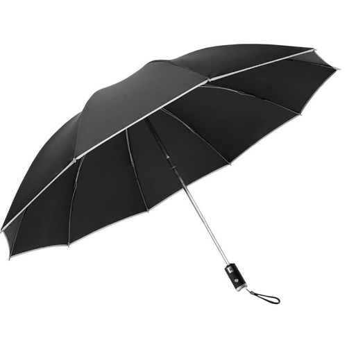 Зонт Zuodu с фонарем со светоотражателем (автоматический) Black, Цвет: Черный - GOODMi