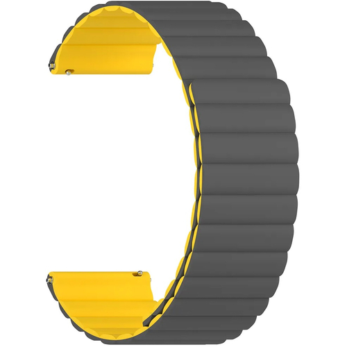 Ремешок силиконовый 20mm Lyambda Acrux Grey/Yellow (DSJ-32-20-GY) - GOODMi