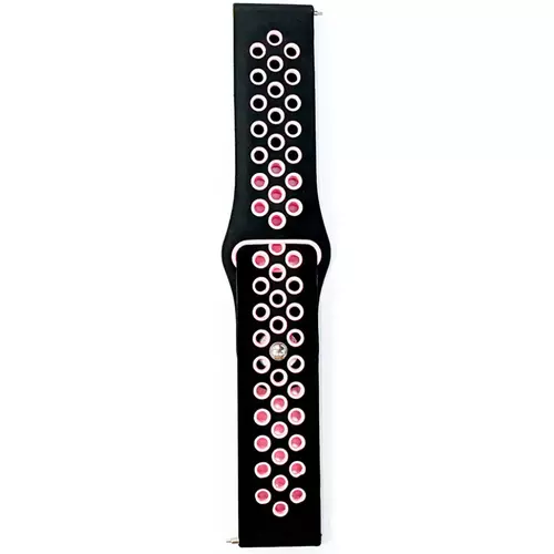 Ремешок силиконовый спортивный 22mm Черный/Розовый - GOODMi