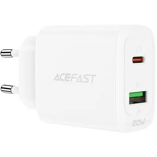 Сетевой адаптер Acefast A25 PD 20W USB-C+USB-A White - GOODMi