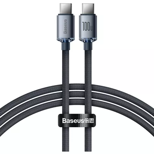 Кабель Baseus Crystal Shine Type-C/Type-C 100W 1.2m black - GOODMi