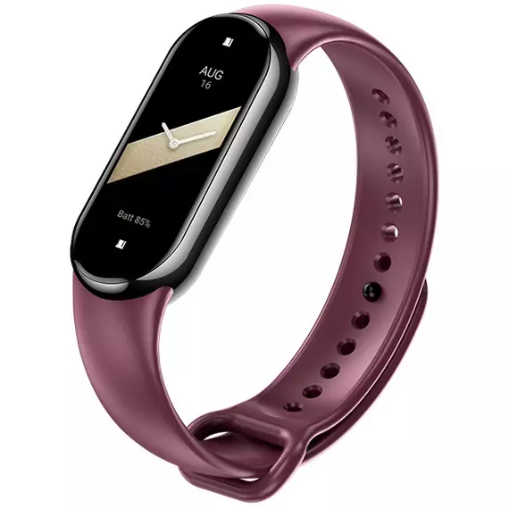 Ремешок силиконовый для Xiaomi Band 8 темно-красный с кнопкой - GOODMi