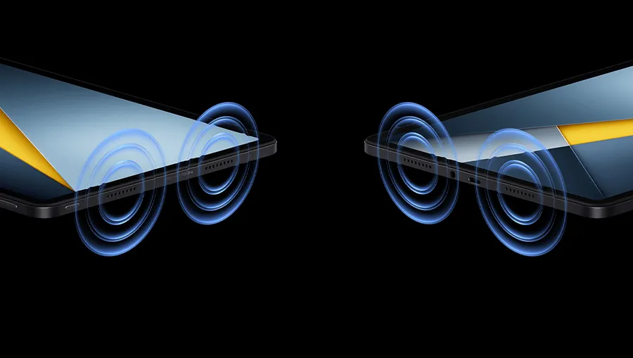 POCO Pad M1 четыре динамика Dolby Atmos — объёмный звук