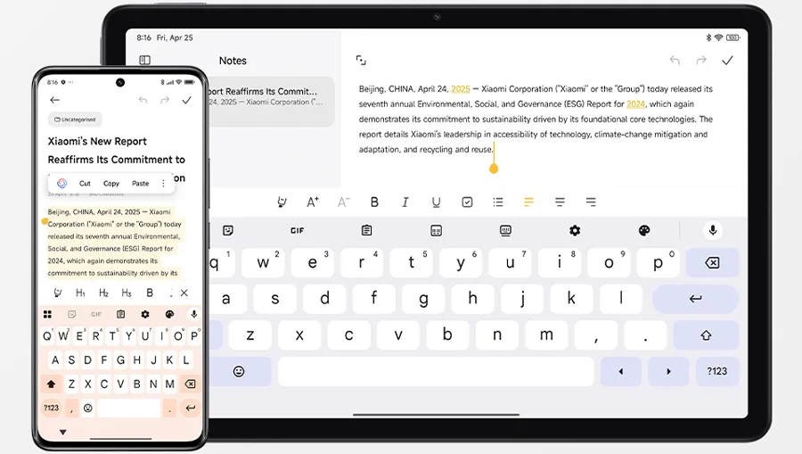 Redmi Pad 2 Wi-Fi HyperOS 2 синхронизация смартфон буфер обмена