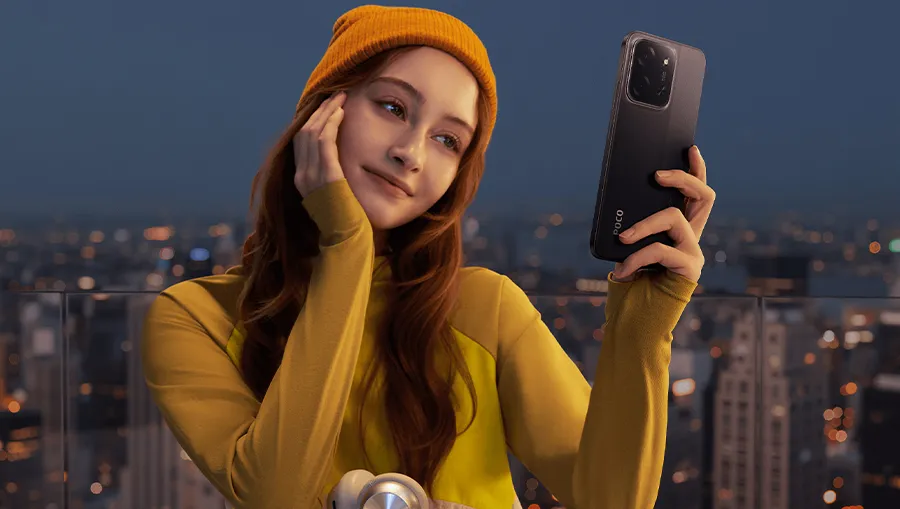 Большой дисплей 6.9 дюйма с насыщенными цветами смартфона POCO C85