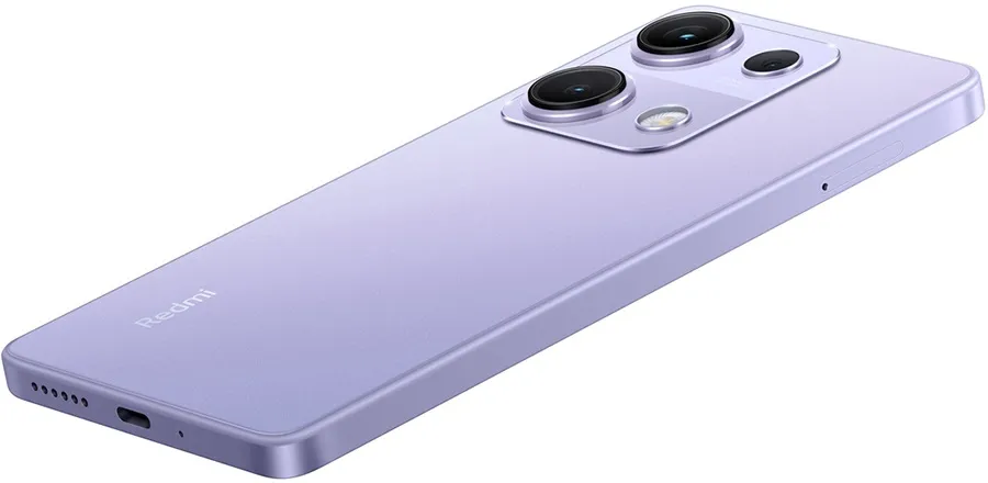 Тонкие рамки дисплея и элегантный дизайн корпуса смартфона Redmi Note 14S