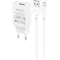 Сетевое зарядное устройство Borofone BA68A USB (2.1A) + кабель Micro White, Цвет: Белый, изображение 4 - GOODMi
