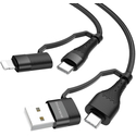 Кабель 4in1 Borofone BU28 60W Nylon (1.2м) Black, изображение 3 - GOODMi